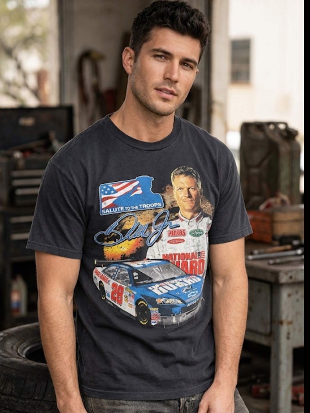 Nascar Racing Graphic T-Shirt Black